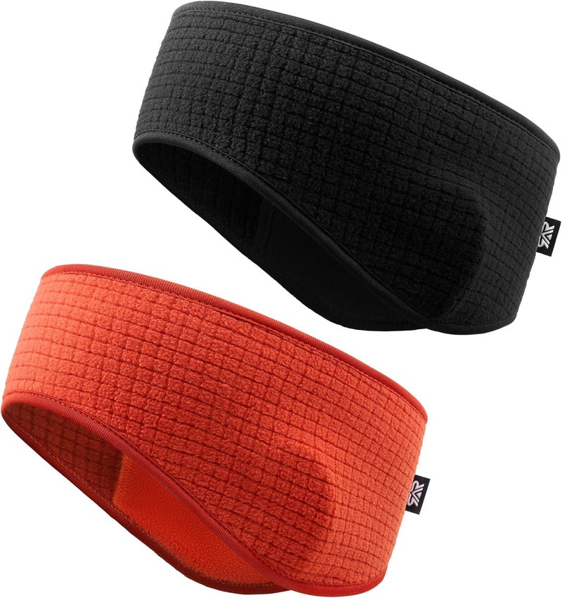 Long Long 2 Pack Winter Ear Warmers for Women Men | Moisture Wicking Fleece Earmuff Headbands-Cold Weather Running Ski Cycling - Image 1